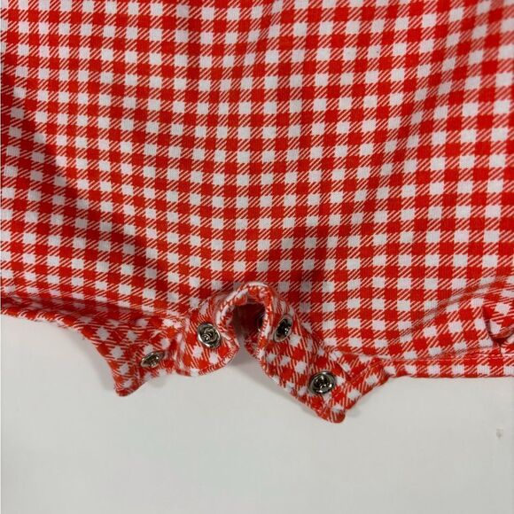 Checkered orange and white Romper 6-12 months - Picture 4 of 4